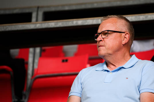 Sveriges förbundskapten Janne Andersson på läktarplats