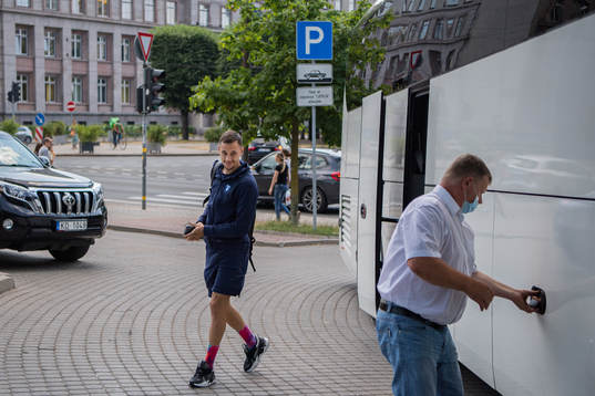 Veljko Birmancevic of Malmö FF arrives at the hotel