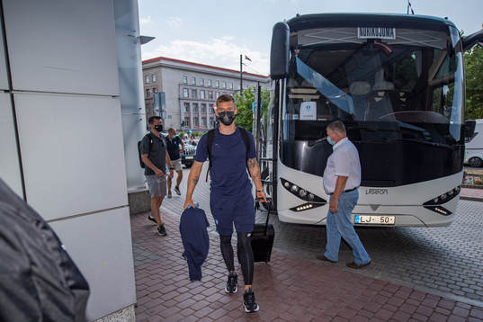 Felix Beijmo arrives at the hotel