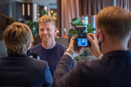 Anders Christiansen of Malmö FF is being interviewed