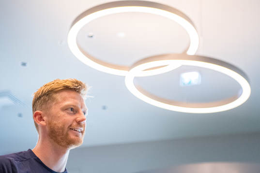 Anders Christiansen of Malmö FF is being interviewed