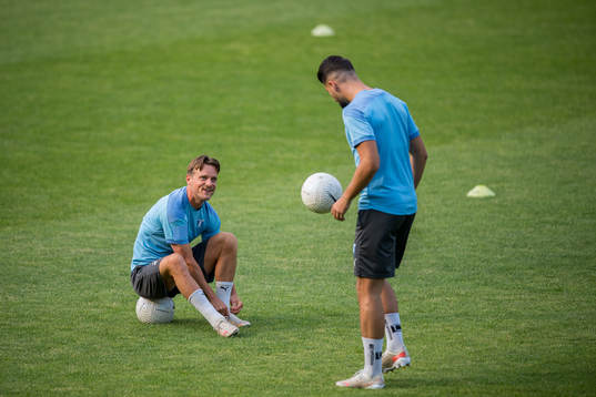 Eric Larsson and Antonio Colak of Malmö FF