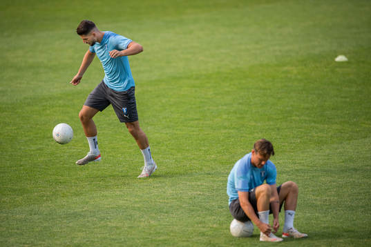 Antonio Colak and Eric Larsson of Malmö FF