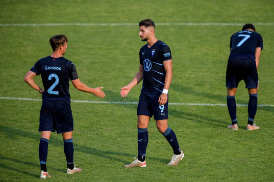 Eric Larsson and Antonio Colak of Malmö FF