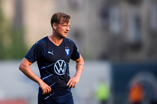 Eric Larsson of Malmö FF looks dejected