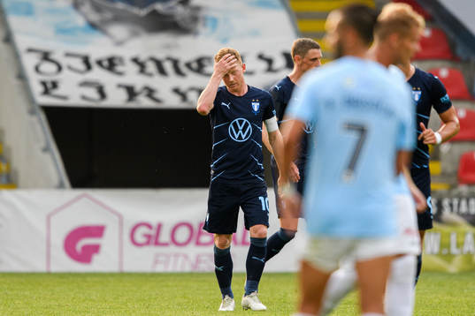 Anders Christiansen of Malmö FF looks dejected
