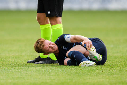 Anders Christiansen of Malmö FF in pain