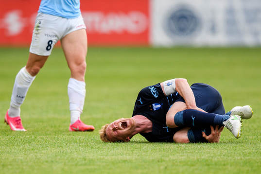 Anders Christiansen of Malmö FF in pain