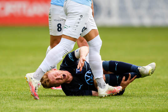 Anders Christiansen of Malmö FF in pain