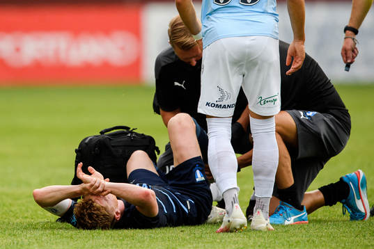 Anders Christiansen of Malmö FF in pain