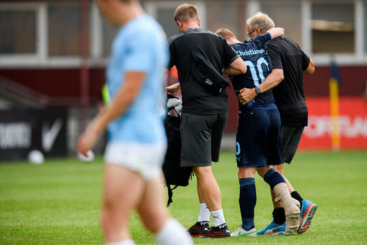 Anders Christiansen of Malmö FF in pain