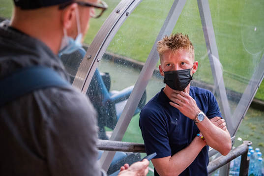 Anders Christiansen of Malmö FF is being interviewed
