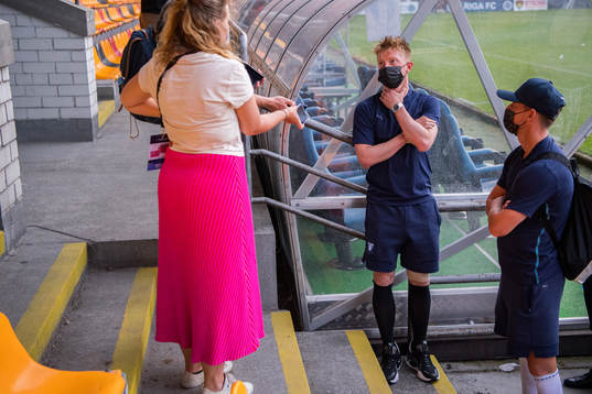 Anders Christiansen of Malmö FF is being interviewed