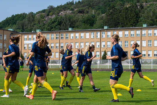 s spelare värmer upp
