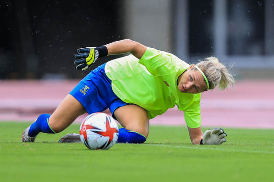 Goalkeeper Jennifer Falk of the Swedish national women’s