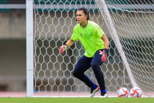 Goalkeeper Zecira Musovic of the Swedish national women’s