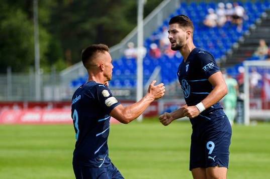 Malmö FFs Jonas Knudsen och Antonio Colak jublar