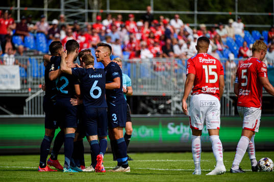 Malmö FFs Adi Nalic , Oscar Lewicki och Jonas Knudsen