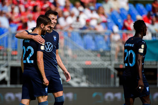 Malmö FFs Adi Nalic och Anel Ahmedhodzic jublar