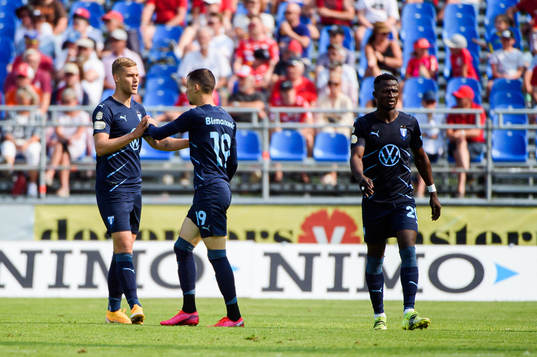 Malmö FFs Felix Beijmo, Veljko Birmancevic och Bonke
