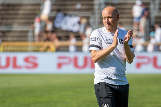 Landskronas tränare Billy Magnusson jublar
