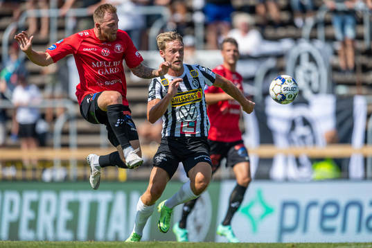 Trelleborgs Jesper Modig och Landskronas Robin Hofsö