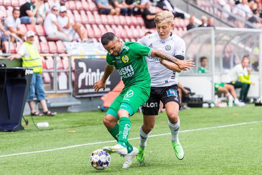 Hammarbys Mohanad Jeahze och Örebros Dennis Collander