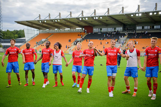 Helsingborgs spelare jublar