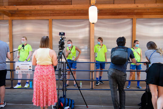 Hedvig Lindahl, Olivia Schough, Fredrik Magestam (press