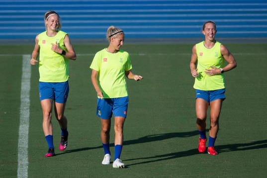 Amanda Ilestedt, Hanna Glas and Julia Roddar of the Swedish