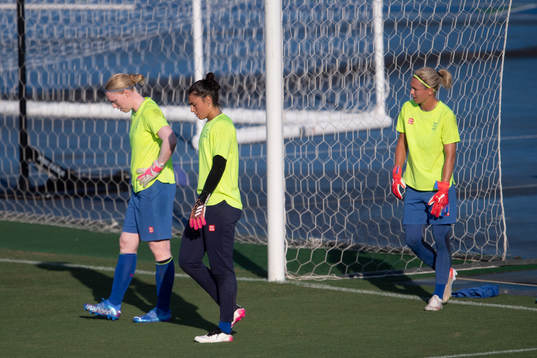 Hedvig Lindahl, Zecira Musovic and Jennifer Falk of the