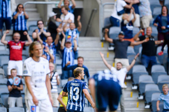 Djurgårdens Hampus Finndell jublar