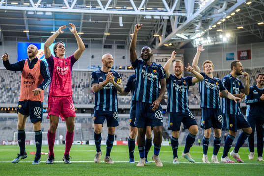 Djurgårdens spelare jublar
