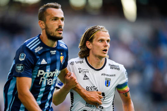 Djurgårdens Emir Kujovic och Sirius Tim Björkström