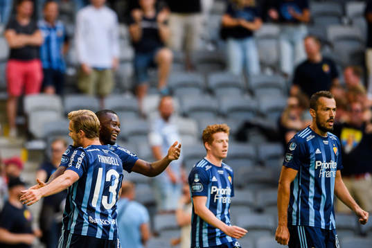 Djurgårdens Emmanuel Banda , Hampus Finndell , Aslak Witry