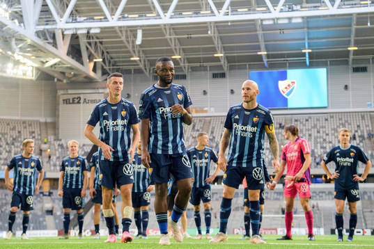 Djurgårdens Haris Radetinac , Emmanuel Banda och Magnus