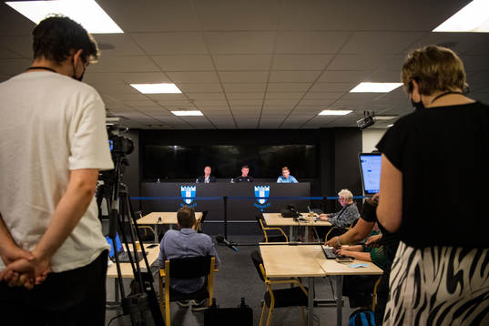 Hjalmar Tell, communications officer, Jon Dahl Tomasson,