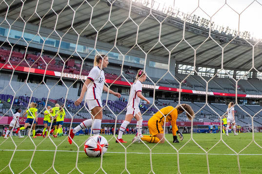 Abby Dahlkemper of USA looks dejected