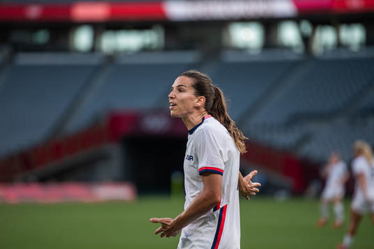 Tobin Heath of USA reacts