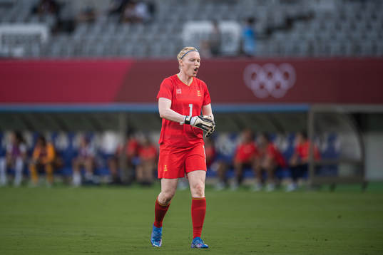 Hedvig Lindahl of Sweden celebrates
