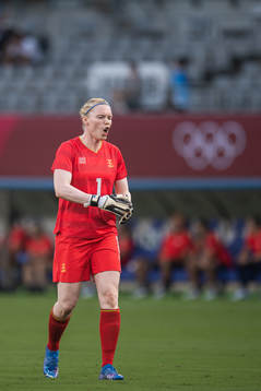 Hedvig Lindahl of Sweden celebrates