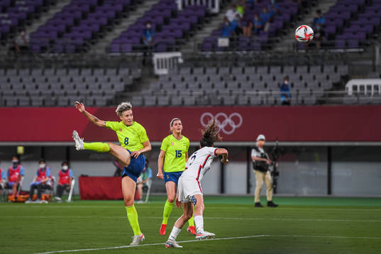 Lina Hurtig of Sweden scores the 3-0 goal