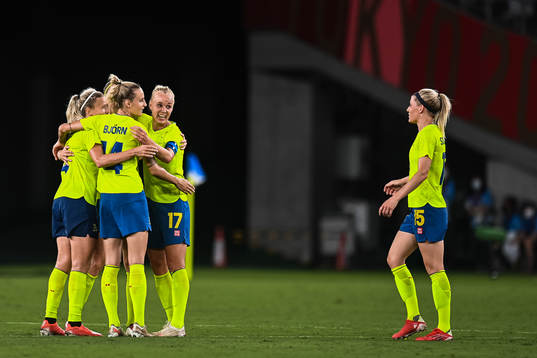 Nathalie Björn, Caroline Seger and Olivia Schough of