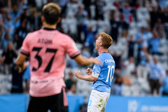 Anders Christiansen of Malmö FF celebrates