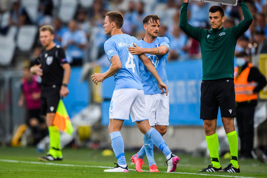 Eric Larsson is being substituted for Niklas Moisander of