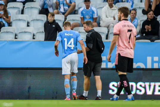 Felix Beijmo of Malmö FF in pain