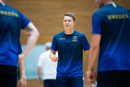 Lucas Pellas of the Swedish handball team