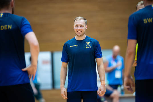 Daniel Pettersson of the Swedish handball team