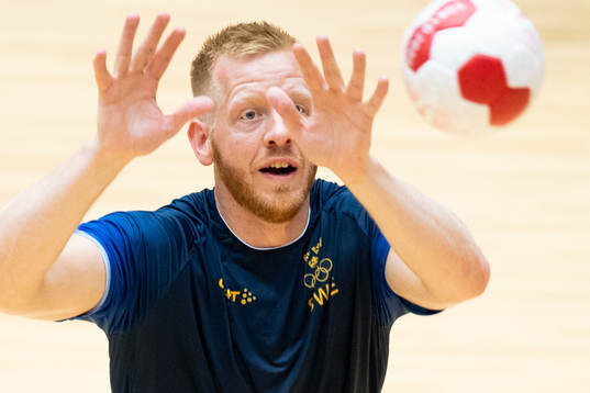 Jim Gottfridsson of the Swedish handball team