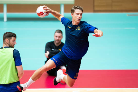 Lucas Pellas of the Swedish handball team